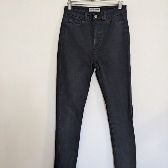 American Apparel black denim high-waist jeans - Picture 2 of 6
